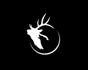 Deer Negative Space Logo © coz1421