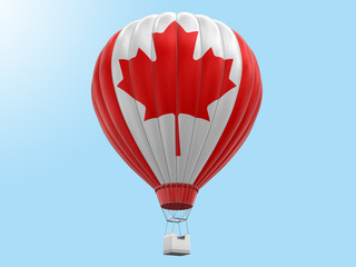 Hot Air Balloon with Canadian Flag (clipping path included)