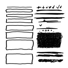 Hand drawn frames, lines and circle collection