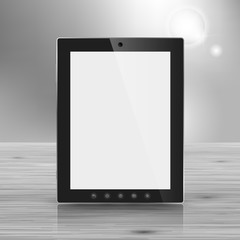 Modern portable tablet with white screen