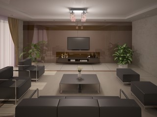 Modern cozy and comfortable seating .