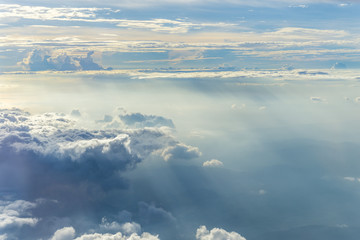 clouds sky skyscape. view from the window of an airplane flying