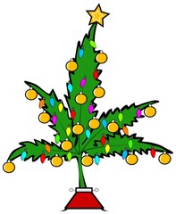 Christmas pot leaf tree