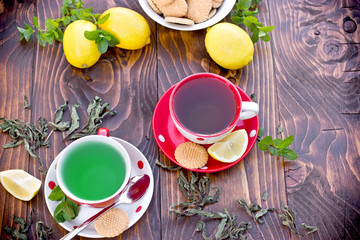 Mint tea healthy drink in winter days