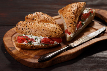 Cheese salmon sandwich