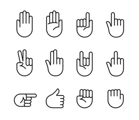 Fotobehang Hand gestures icons © sudowoodo