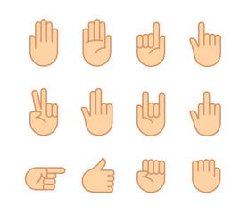 Hand gestures icons