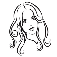 Beauty face 2. Girl with long hair 