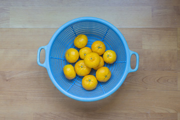 orange on basket