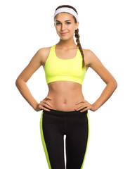 Young sporty girl isolated