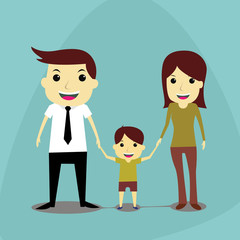 Happy Family, Businessman, concept vector illustration