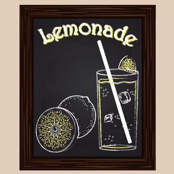 Lemonade in a glass with a lemon