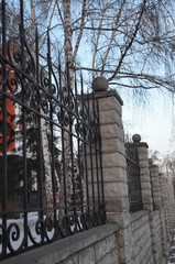 Fototapeta na wymiar fence, Barnaul streets, wrought-iron fence