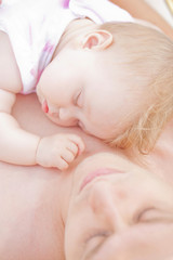 Father and newborn baby.