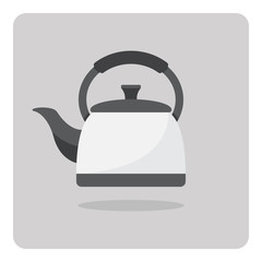 Vector of flat icon, kettle on isolated background
