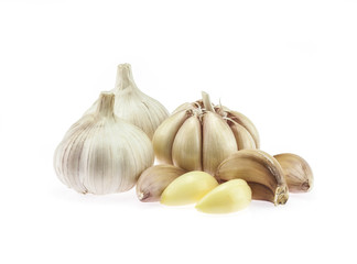 Fresh garlic isolated on white background