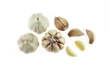 Fresh garlic isolated on white background