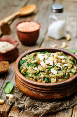 lentils mushroom spinach quinoa