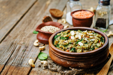 lentils mushroom spinach quinoa