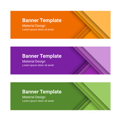 Set of modern colorful horizontal vector banners