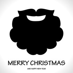 Fun symbol Santa Claus Face. Icon. Greeting Card.