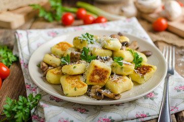 Crispy fried gnocchi