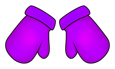 Christmas mittens, cartoon gloves design, icon, symbol. Winter vector illustration isolated on white background.