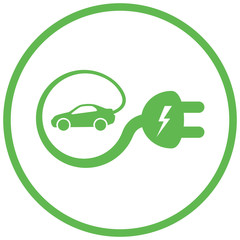 Green Electric Car Sign