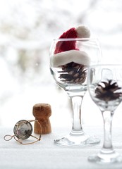pine cones in the glass