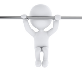 3d white people doing exercise at the gym.