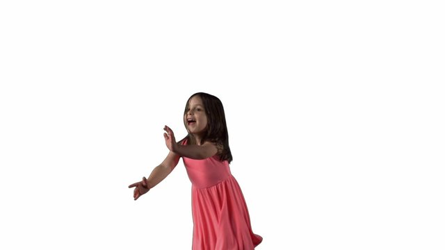 Little girl jumping on trampoline shooting with high speed camera, phantom flex.