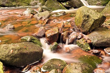 Der Fluss Ilse bei Ilsenburg im Nationalpark Harz  