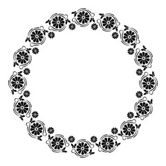 Round frame with  butterflies