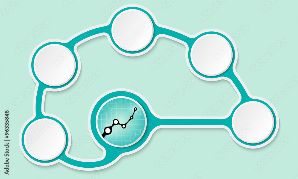 Poster vector circular text boxes for your text and graph
