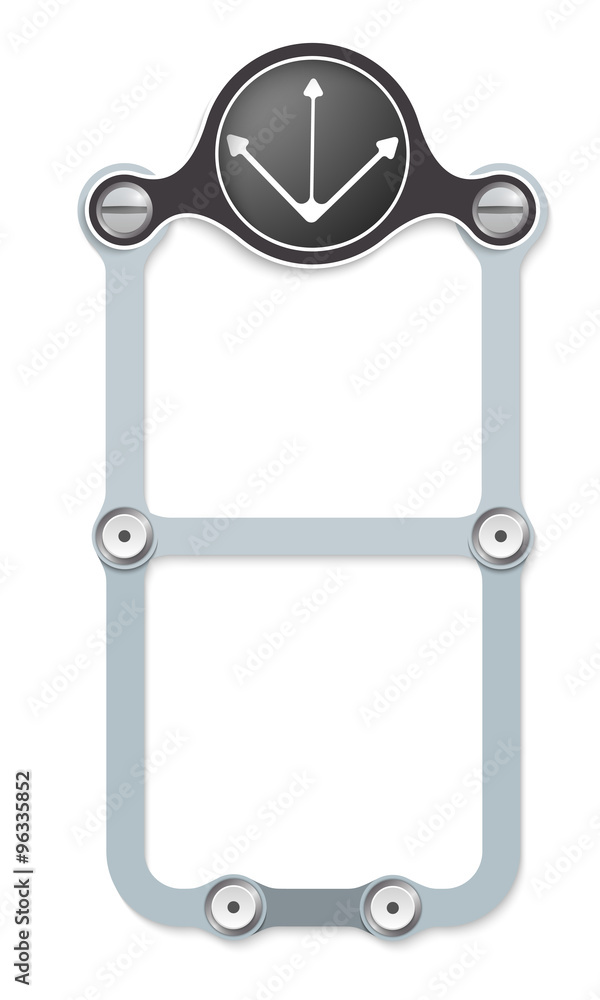 Poster vector vertical frame with screws and simple graph