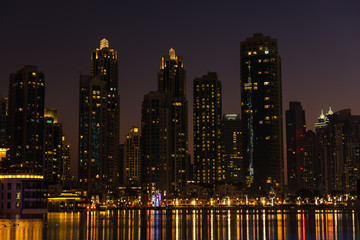 Obraz na płótnie Canvas Night cityscape of Dubai city, United Arab Emirates