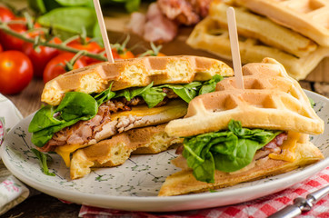 Waffles sandwich