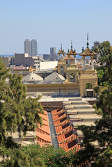 Fototapeta premium BARCELONA, CATALONIA, SPAIN - AUGUST 31, 2012: View of Barcelona from The Poble Espanyol or 
