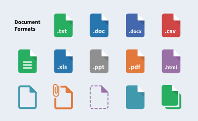 File Formats of Document icons - 96337620