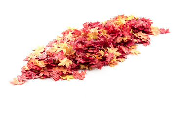 Autumn leaves on a pile