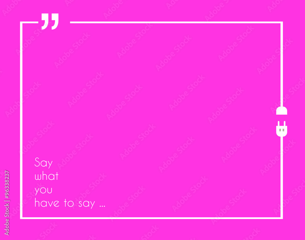 Poster quotation mark frame with flat style and space for text.