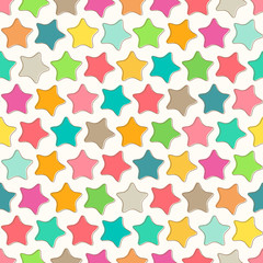 Abstract seamless pattern with bright colorful stars