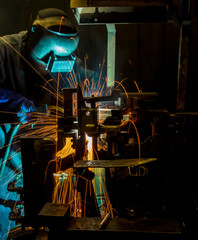 MIG welder uses torch to make sparks