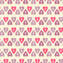 Vector seamless patterns with small hearts and keyholes
