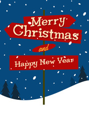 Naklejka premium merry christmas happy new year
