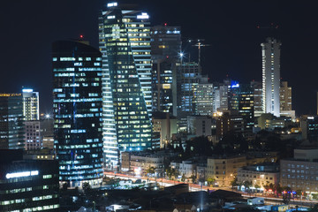 The Tel aviv skyline - Night city