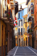 Fototapeta na wymiar Street view of historic part of Pamplona