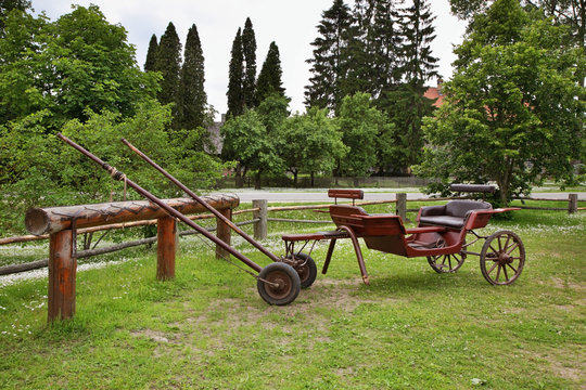 Wagon in Turaida village near Sigulda. Latvia