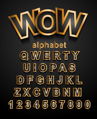 Christmas Golden Alphapet Font to use for children's parties