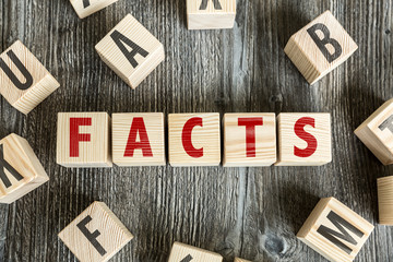 Wooden Blocks with the text: Facts
